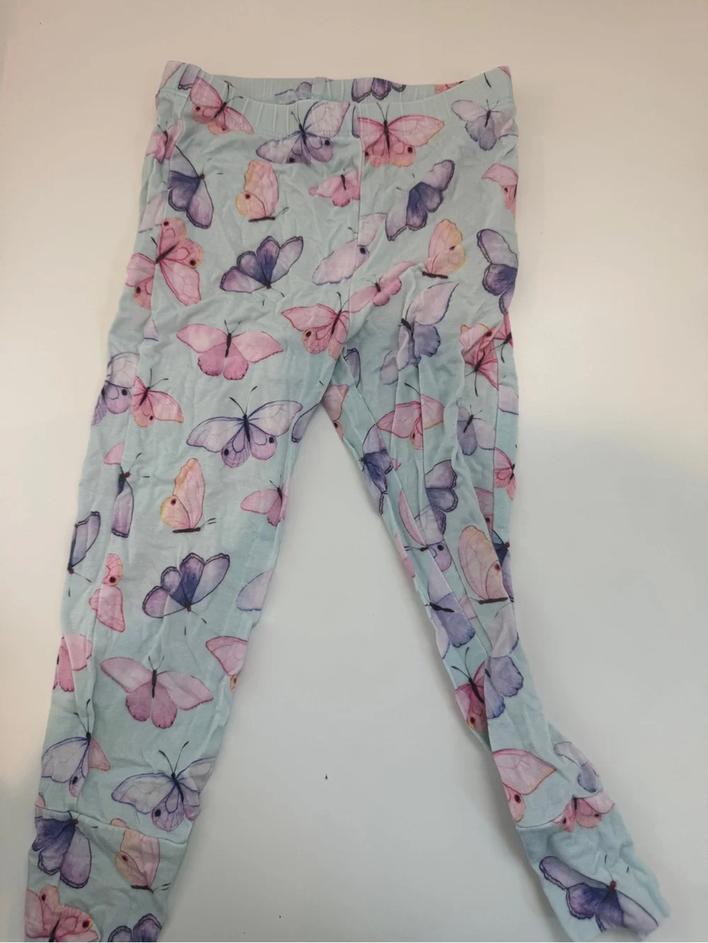 Posh Peanut Light Blue Butterfly Pajama Set - Pink & Purple